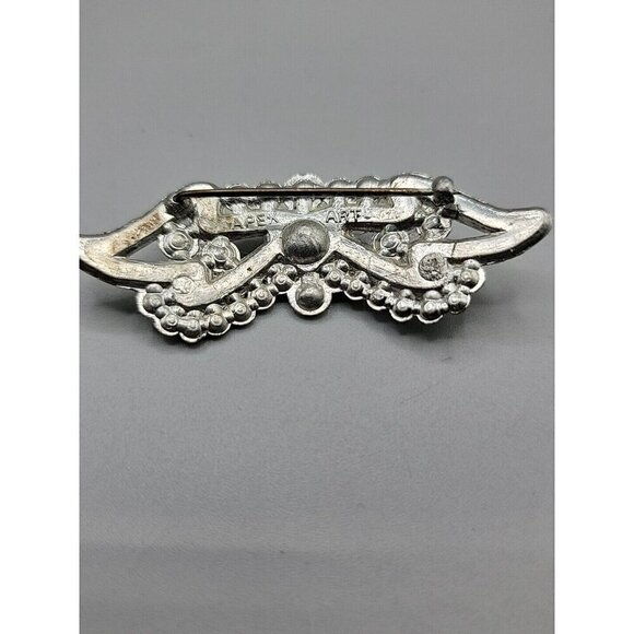 Apex Art Wings Brooch Silver Tone Clear Rhinestones Worn By The Stars Rare - Picture 7 of 8